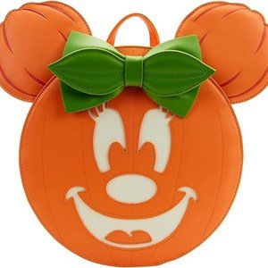 Loungefly Minnie Mouse Pumpkin Glow-In-The-Dark Mini Backpack Disney